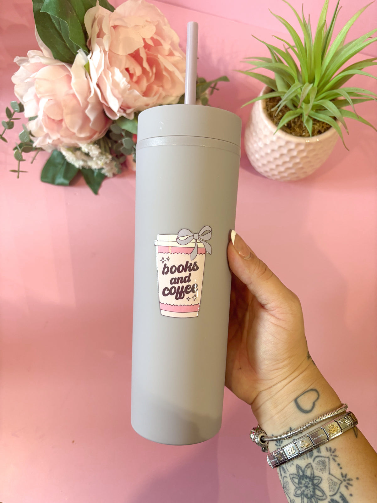 Books & Coffee 16oz Skinny Tumbler