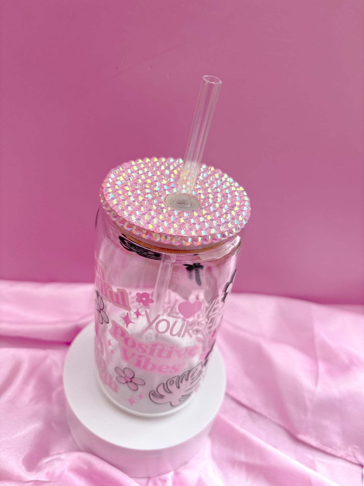 Positive Vibes 16oz Glass Can