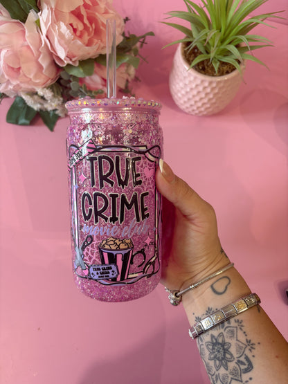 True Crime Club 16oz Snowglobe Tumbler - Plastic