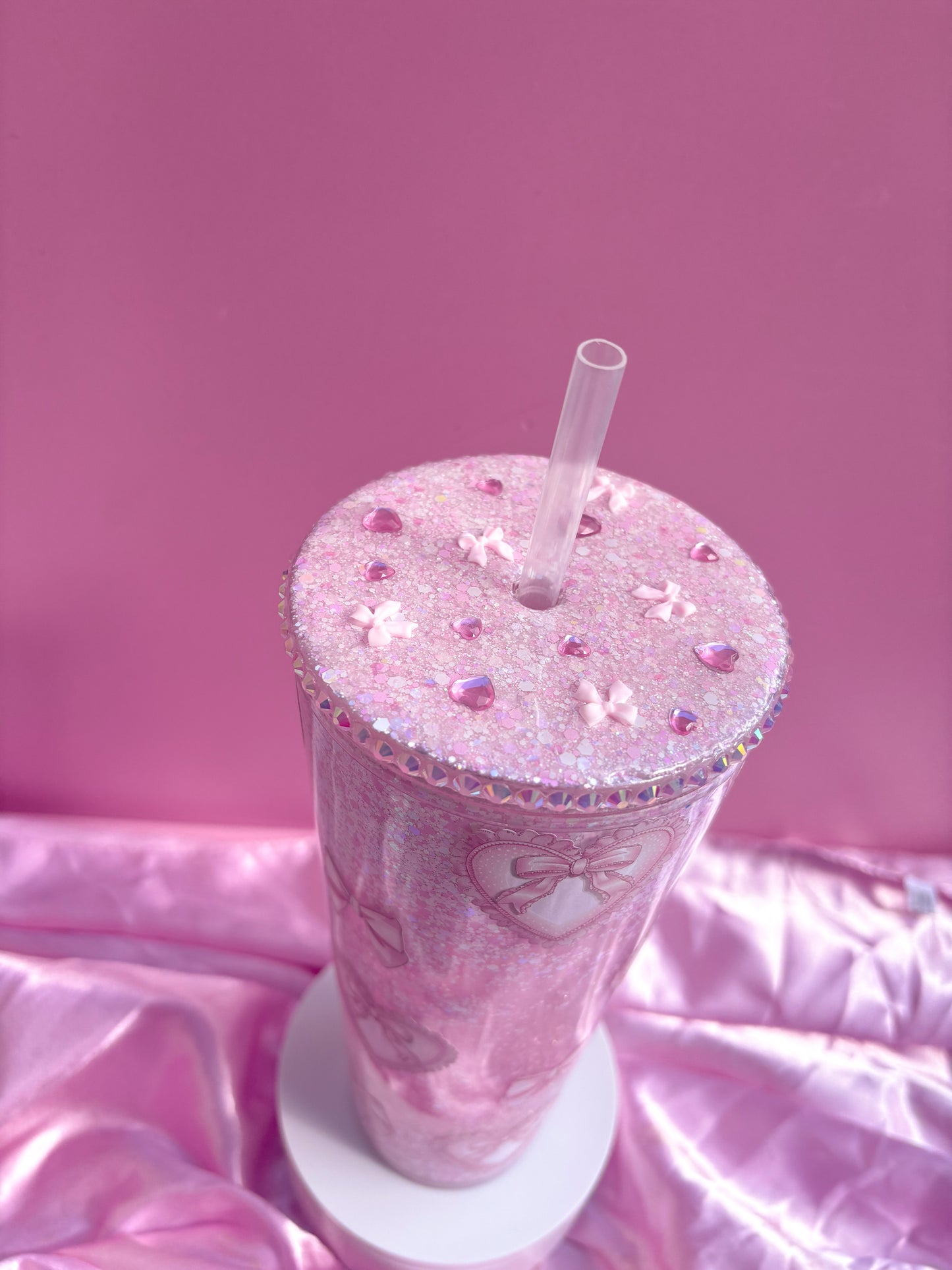 Bows & Hearts 24oz Snowglobe Tumbler