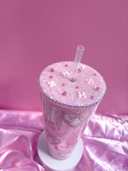 Bows & Hearts 24oz Snowglobe Tumbler