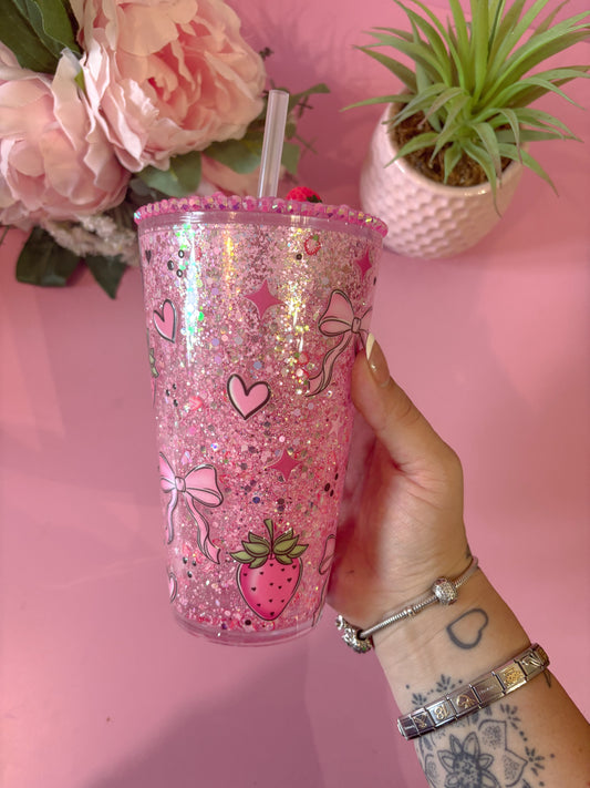 Bows & Berries 16oz Snowglobe Tumbler