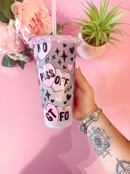 Sweary Hearts 24oz Cold Cup