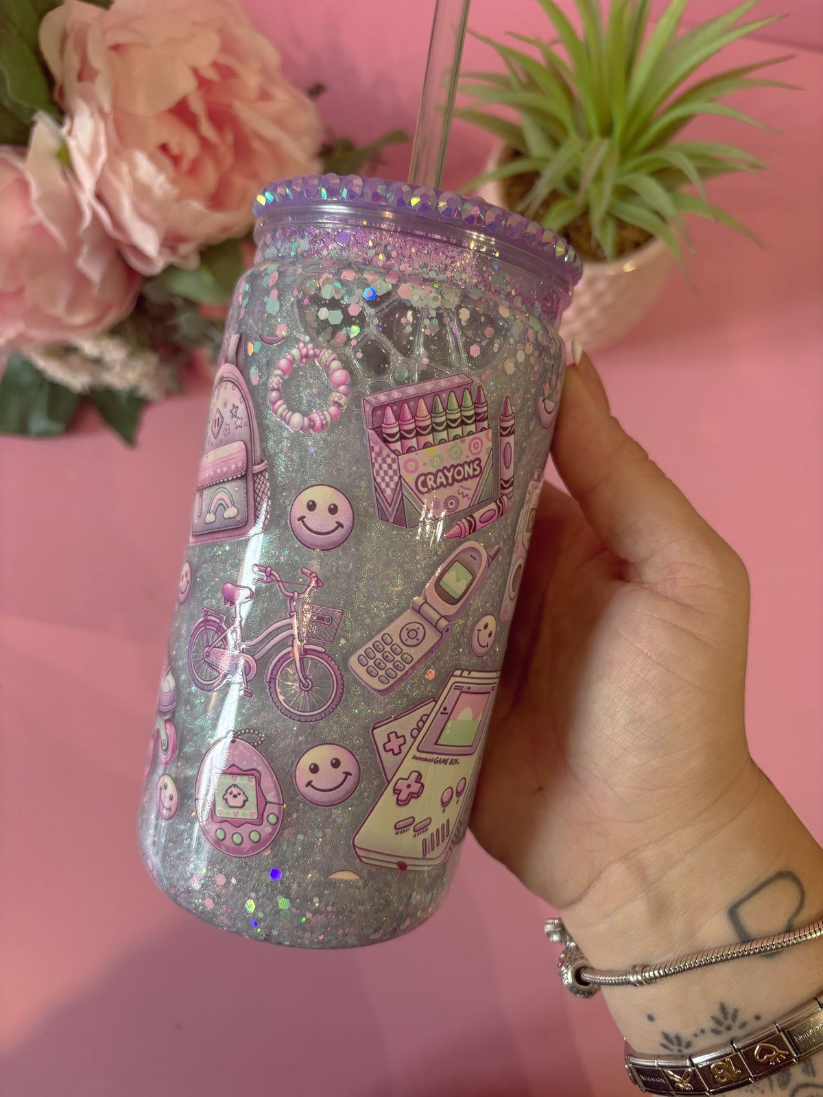 90's Baby 16oz Snowglobe Tumbler - Plastic